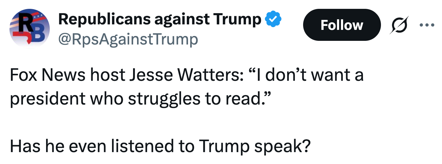 Har han til og med hørt på Trump snakke