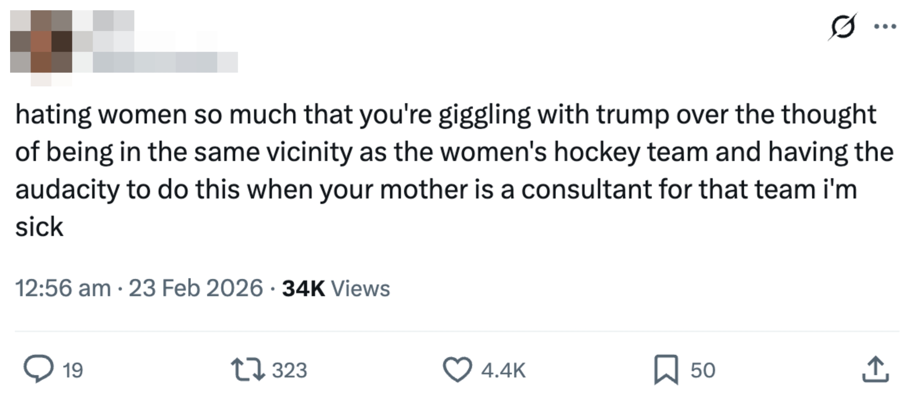 Tweet by idiosyncratic    upset astir  idiosyncratic    giggling with Trump adjacent   a women's hockey squad  contempt  their parent  being a squad  consultant