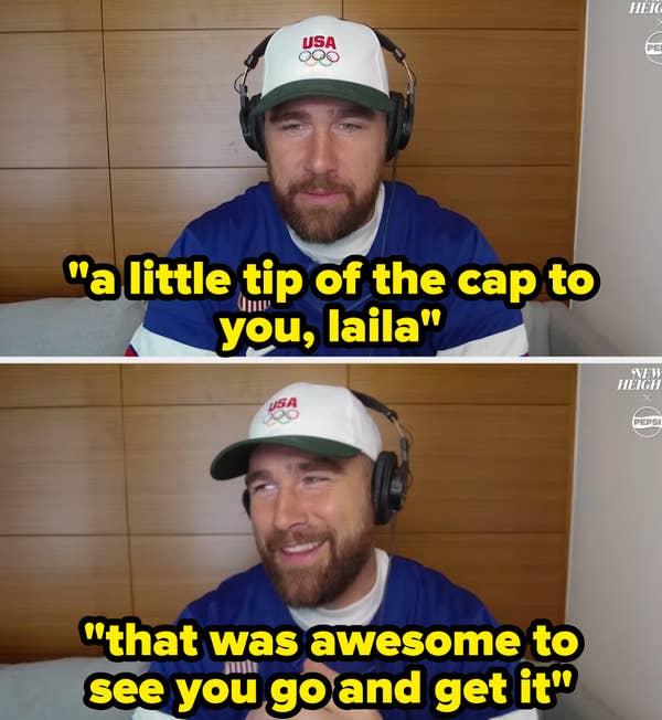 Travis praising Laila on a podcast