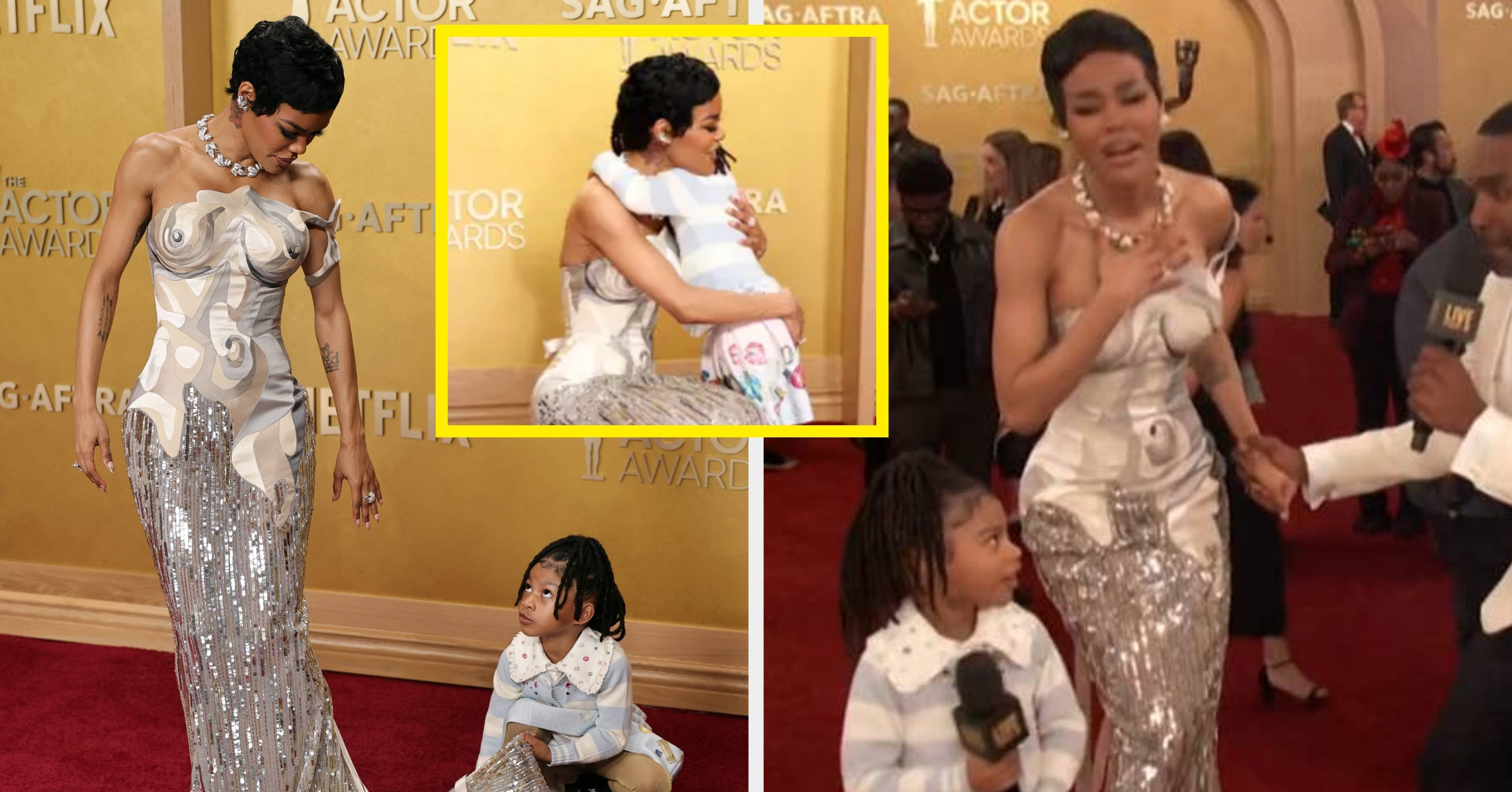 From Fixing Her Mom’s Dress To Delivering The Cutest Red Carpet Interview In History, Teyana Taylor’s 5-Year-Old Daughter Stole The Show At The Actor Awards