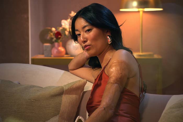 Emma connected  a couch