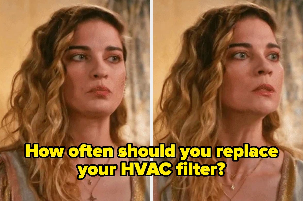 Woman looking thoughtful with text: "How often should you replace your HVAC filter?"