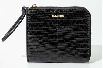 JIL SANDER（ジル サンダー）のロゴがある、スタイリッシュなレザーウォレット。