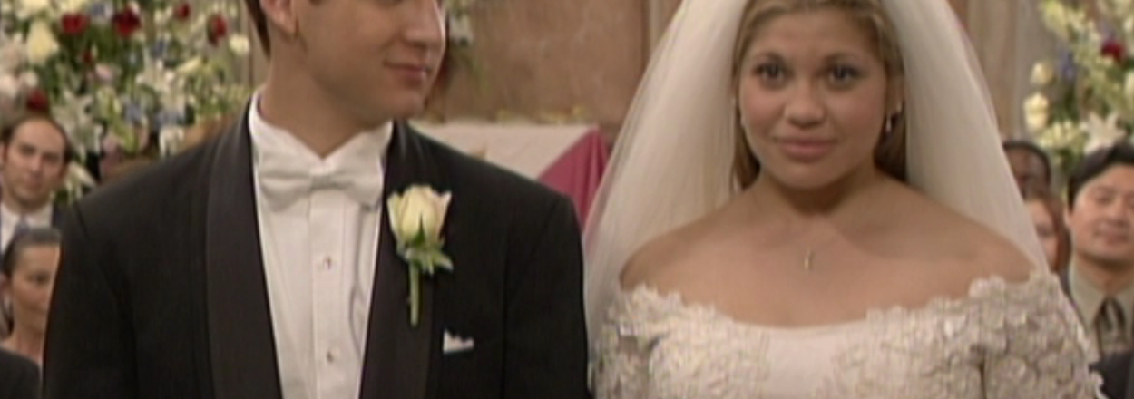 A “Boy Meets World” Costume Designer Just Confirmed Danielle Fishel’s Theory That Topanga’s Wedding Dress Had Sleeves To Cover Her Arms, And It’s All So Sad