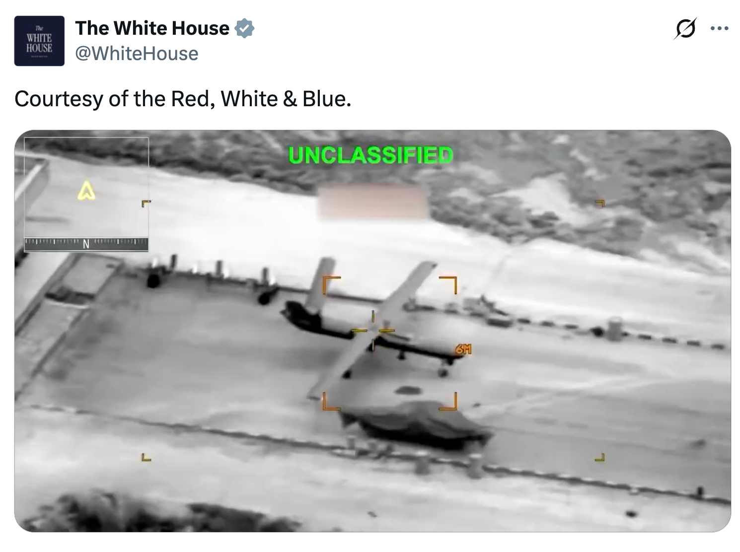 A subject   drone is captured successful  an aerial representation  implicit    a runway. The connection     "UNCLASSIFIED" is prominently displayed astatine  the top