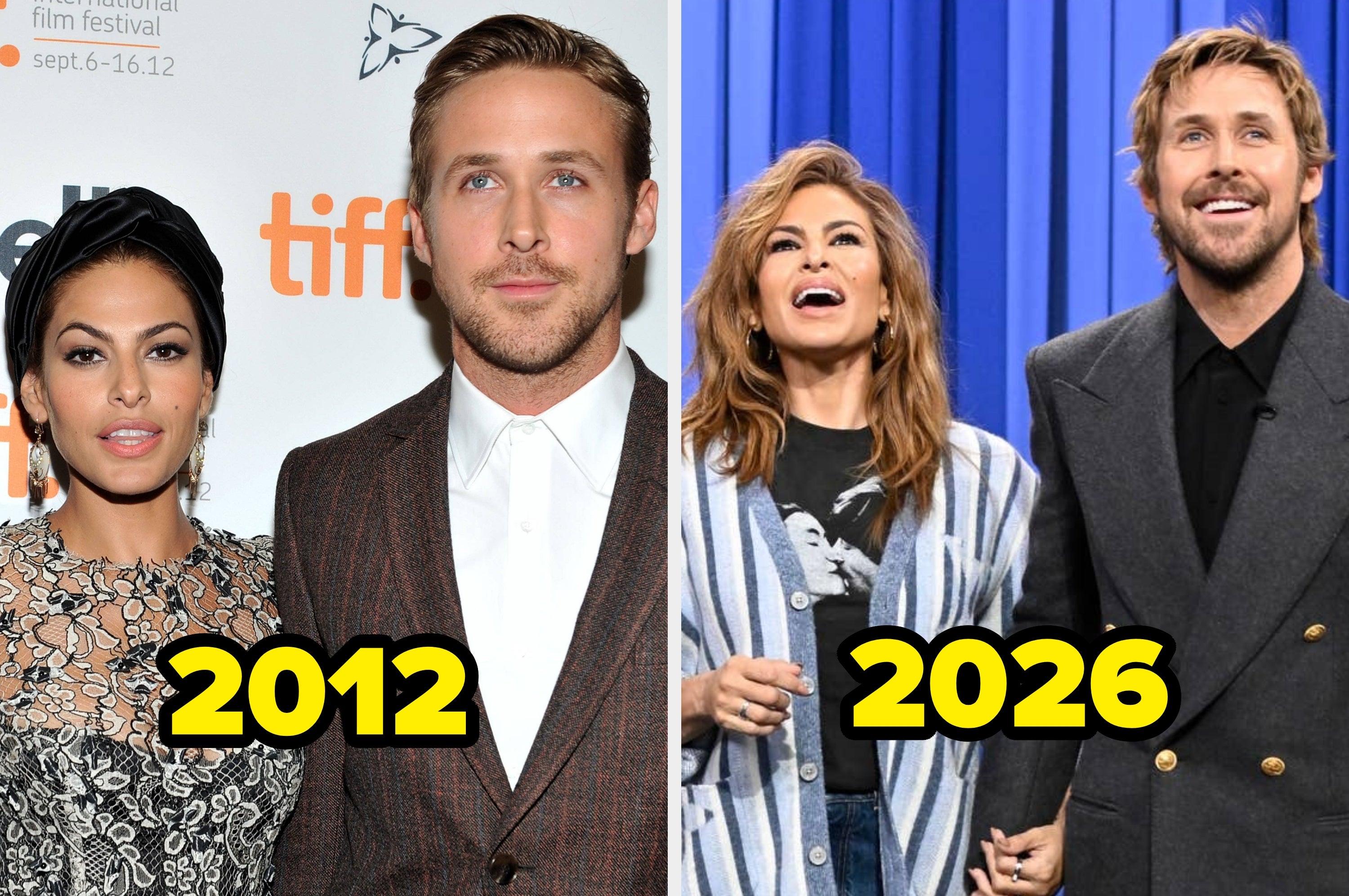 Ryan Gosling and Eva Mendes then and now