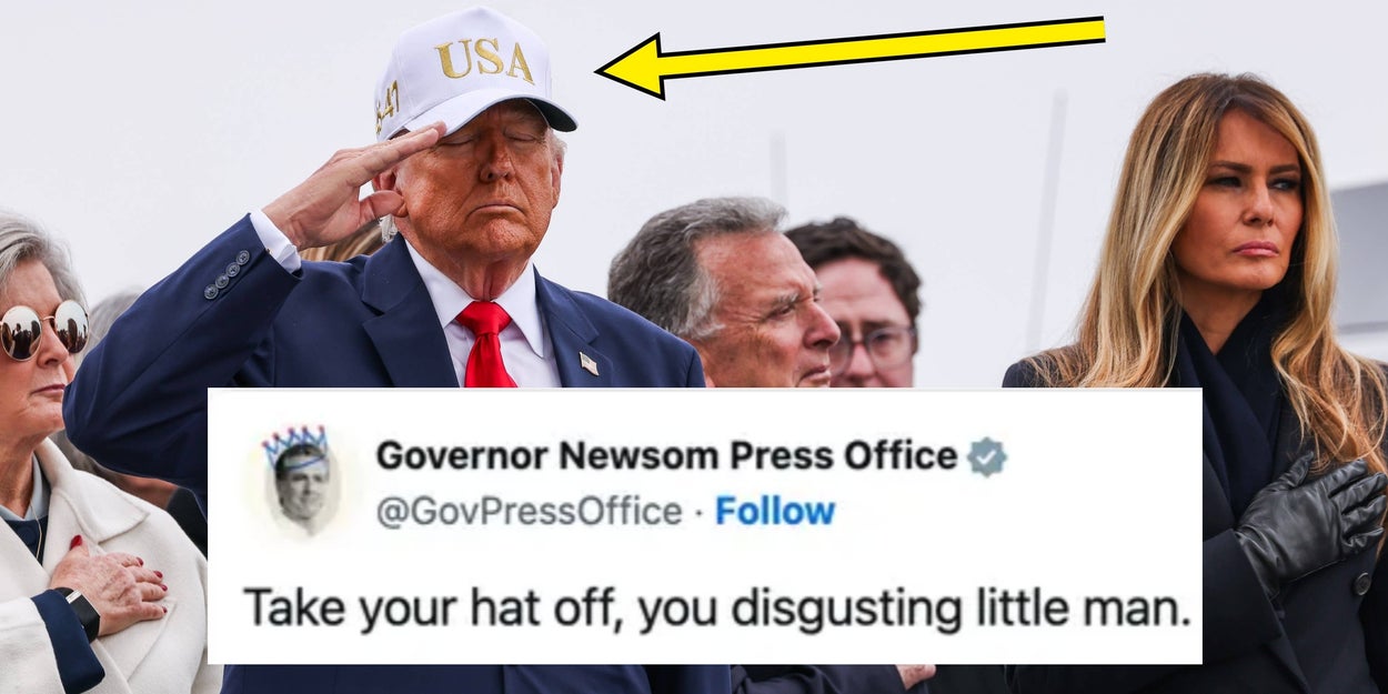 Trump Slammed For Wearing Hat While Saluting Fallen Soldiers