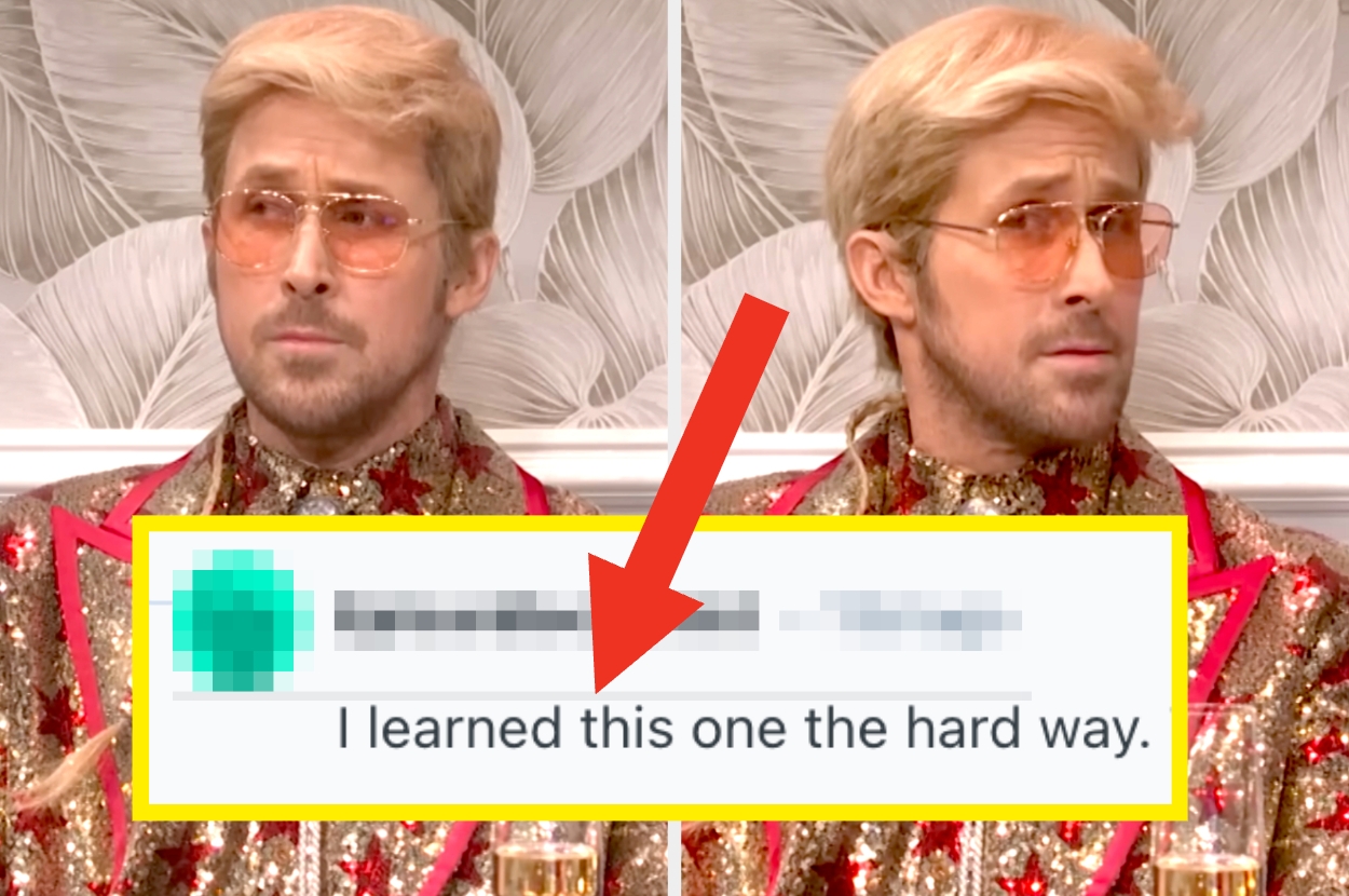 Person with sunglasses and sequined outfit looking confused, next to text: "I learned this one the hard way."