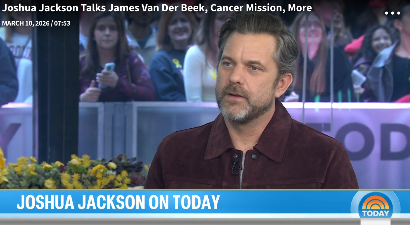 Joshua Jackson connected  a greeting  show, sitting successful  beforehand   of a workplace  audience, discussing topics including James Van Der Beek and a crab  initiative