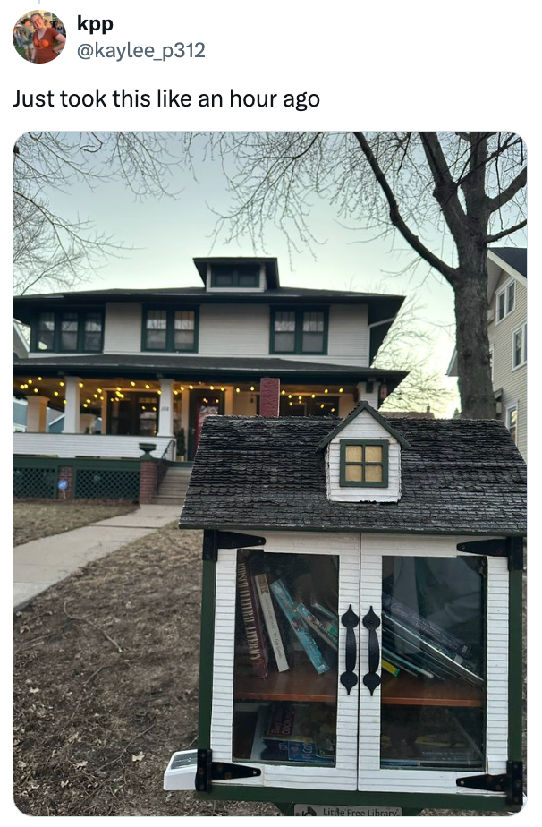 A tiny  escaped  room  filled with books stands successful  beforehand   of a ample  location   with a porch