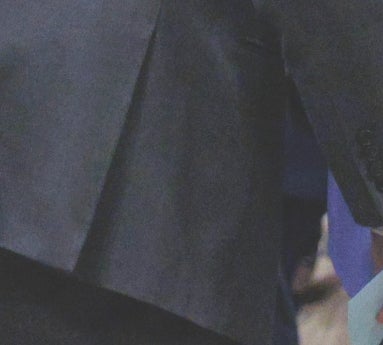 An extreme close-up of Marco Rubio's ill-fitting shoe