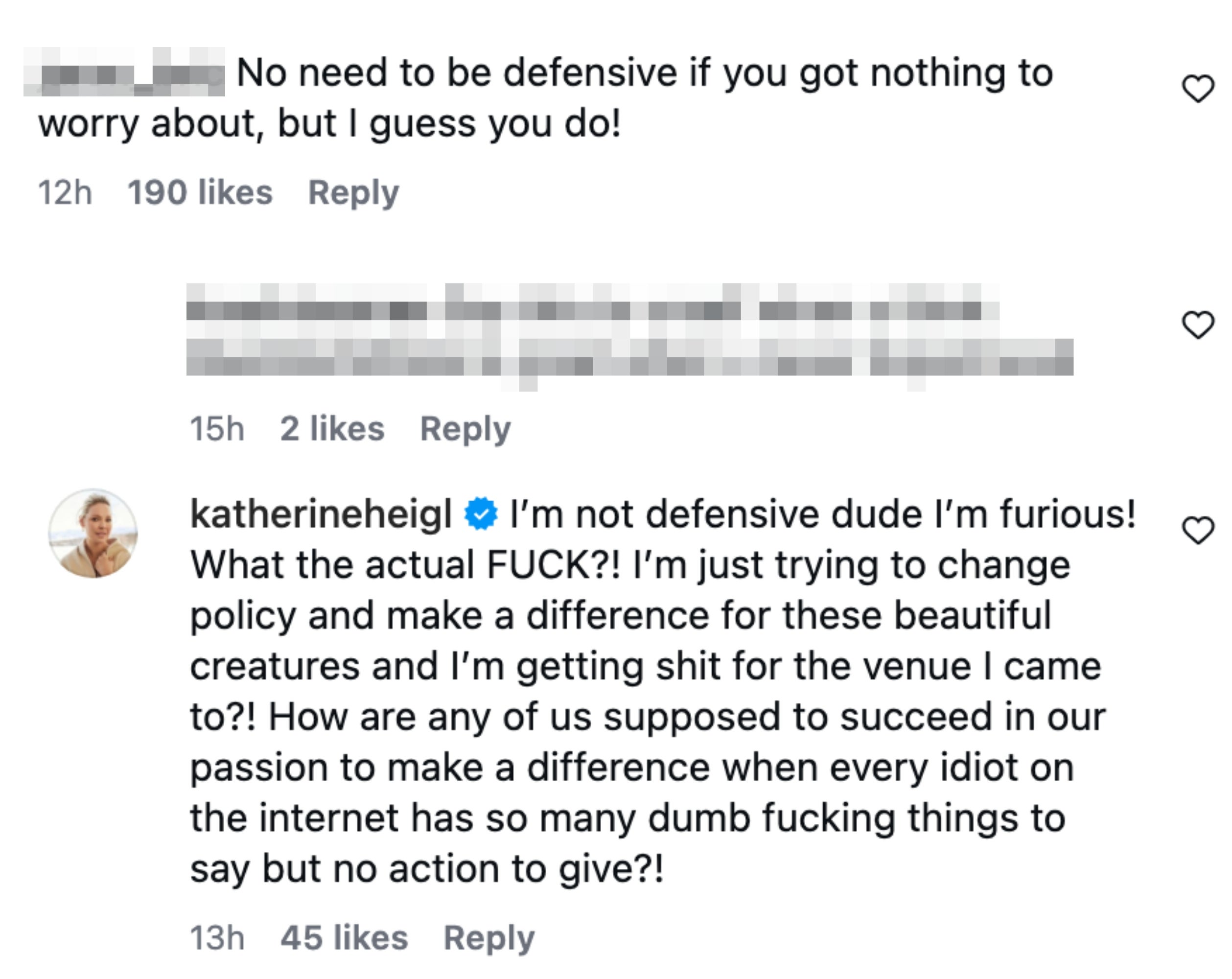 Katherine kommenterer å føle frustrasjon over politikk og gjøre en forskjell