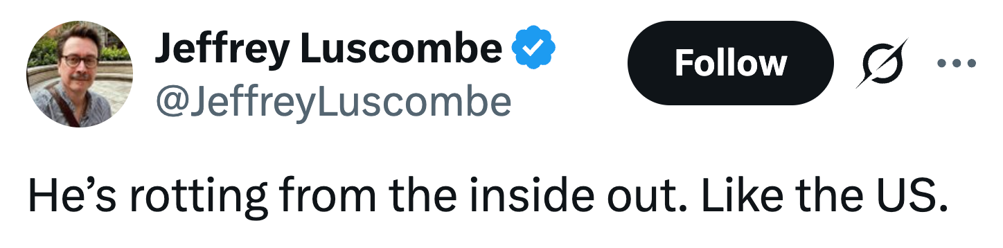Tweet av Jeffrey Luscombe: