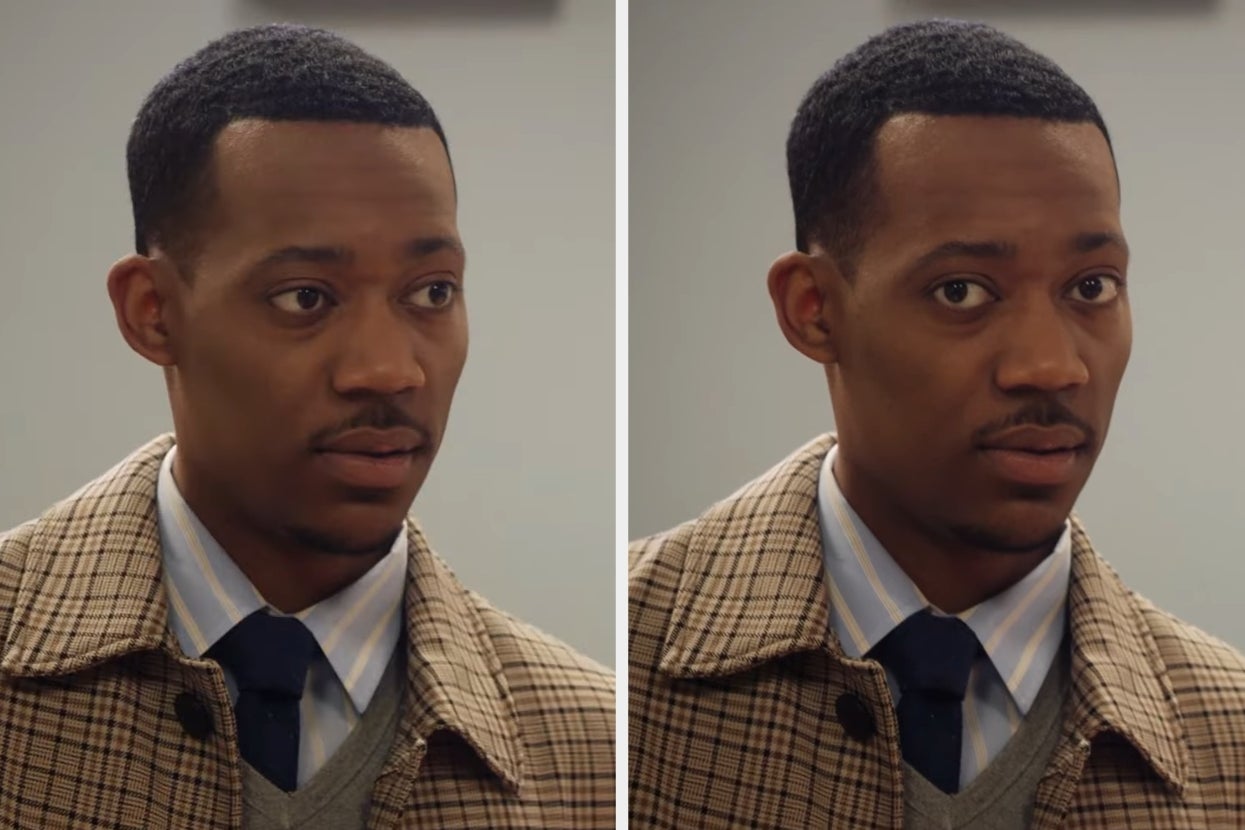 Gregory from "Abbott Elementary" staring at the camera blankly