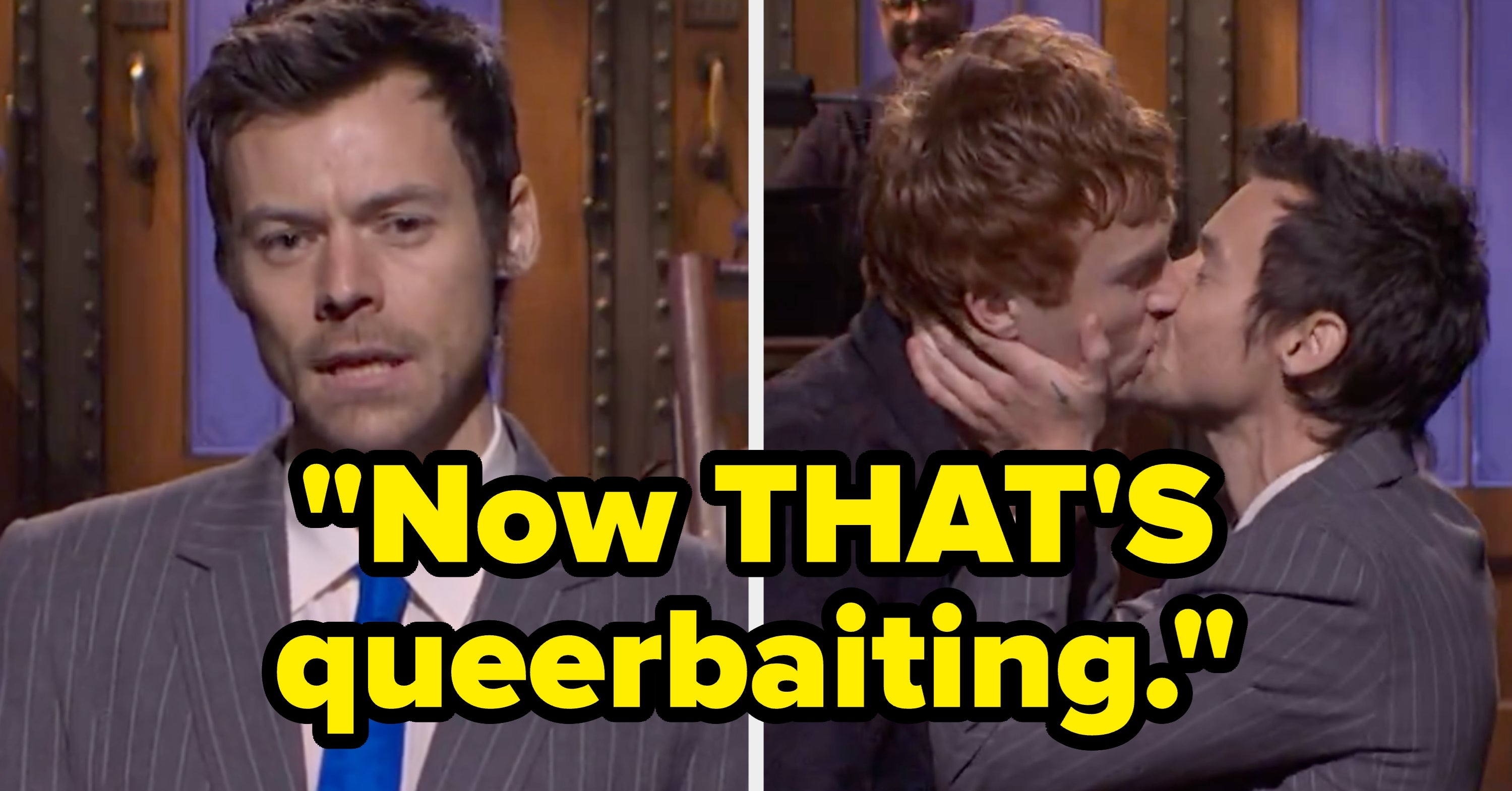 "Maybe You Don't Know Everything About Me": Harry Styles Gave Ben Marshall A Big Ol' Smooch During His "SNL" Monologue