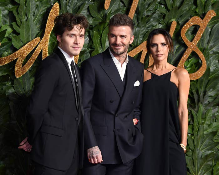 Brooklyn Beckham, David Beckham and Victoria Beckham airs  connected  a reddish  carpet successful  ceremonial  attire
