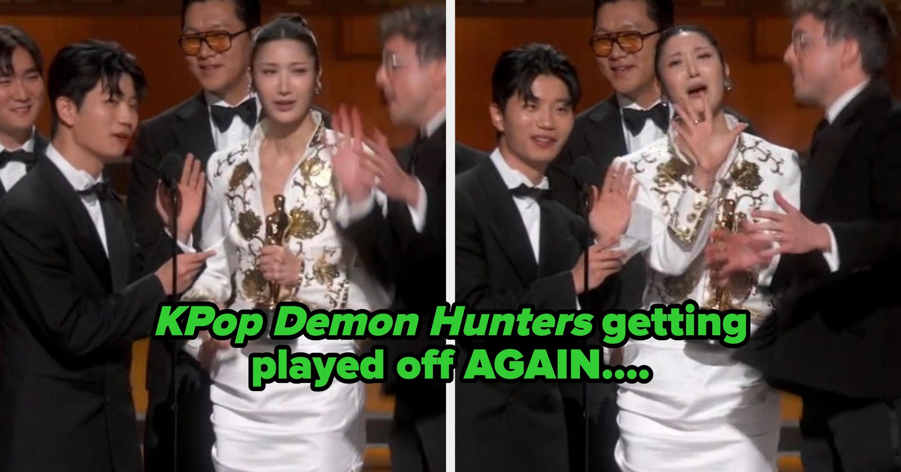 "KPop Demon Hunters" Winners Getting Played Off Twice, And 15 More Awkward Moments From The 2026 Oscars