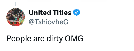 "People are soiled OMG" with a verified badge