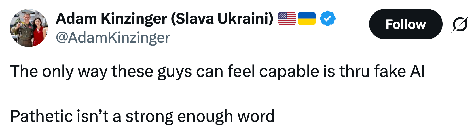 Tweet av Adam Kinzinger: 