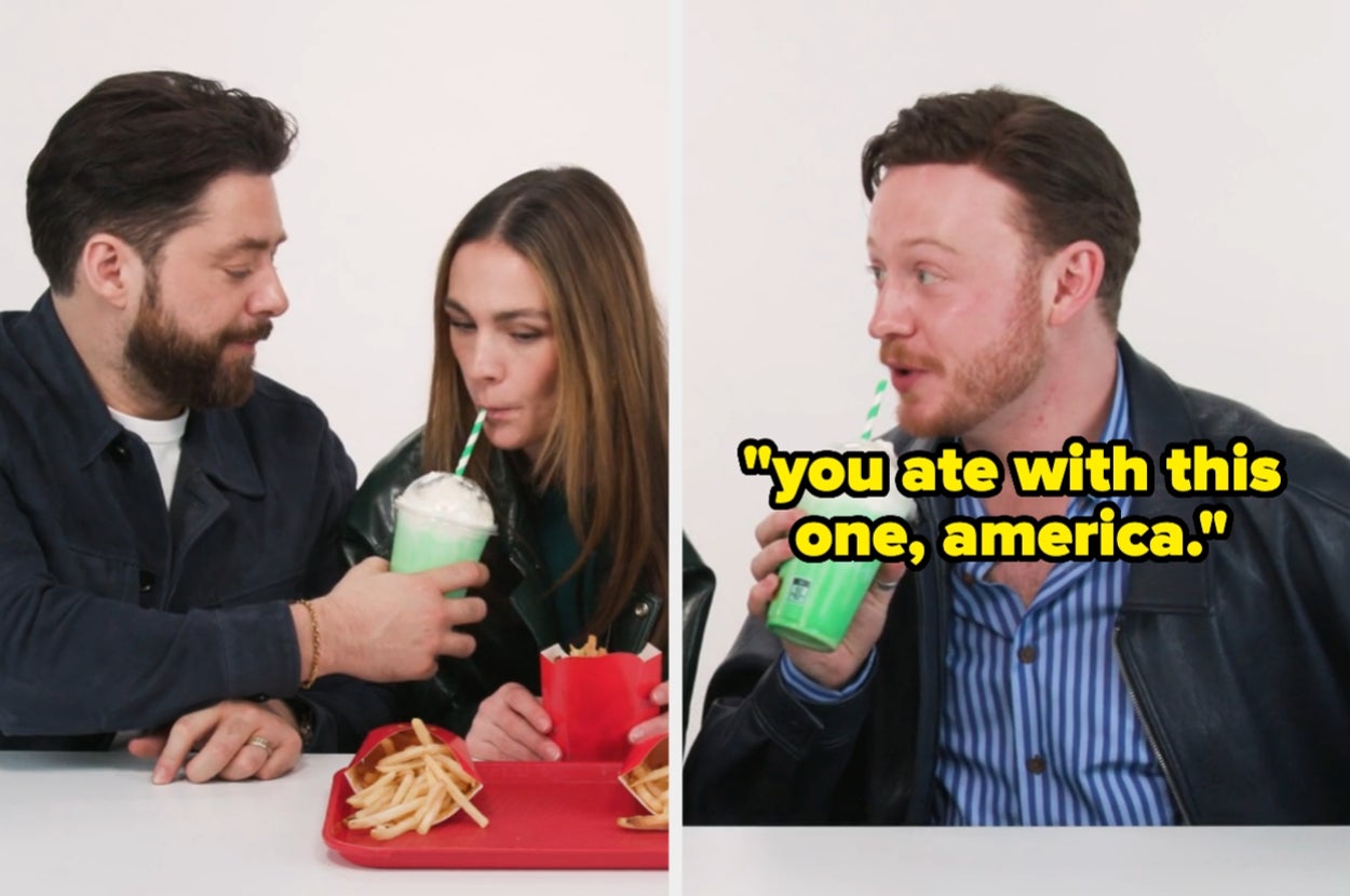 "Outlander" Stars Richard Rankin, Sophie Skelton, And John Bell Hilariously Try American Fast Food Items For The First Time