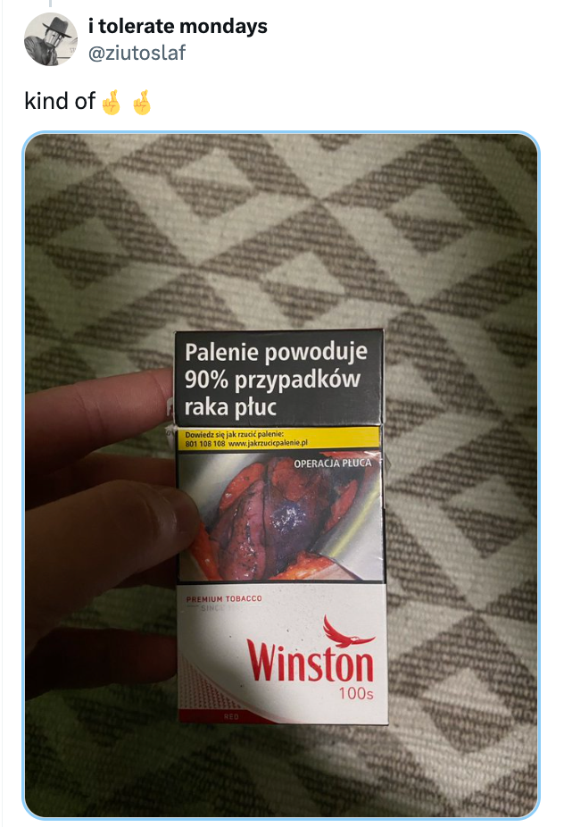  "i tolerate mondays" and "kind of" with digit  emojis