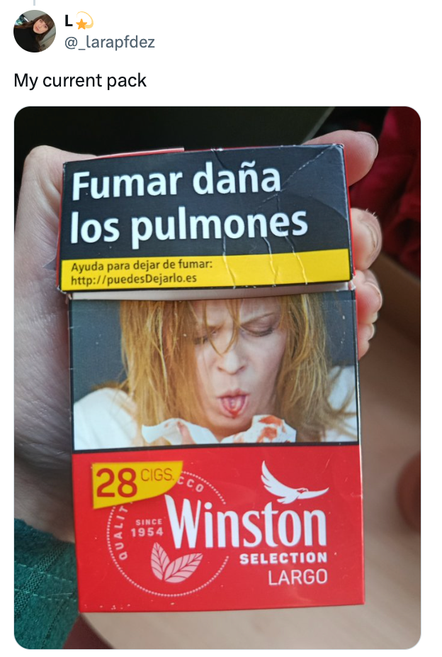  "Smoking harms the lungs." Features a coughing idiosyncratic   and details connected  quitting smoking astatine  a fixed  website