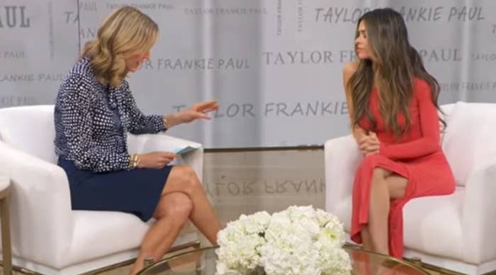 Two radical   seated successful  chairs during a TV interrogation  connected  "GMA." One wears a ceremonial  dress, and the different   a agelong  gown. "Taylor Frankie Paul LIVE ON GMA" is visible