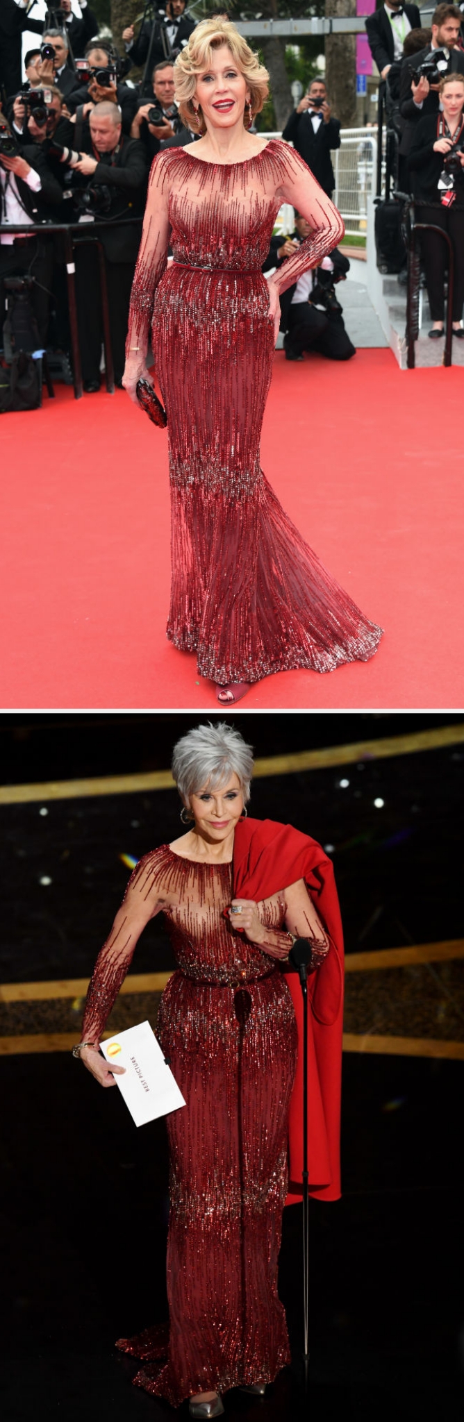 Jane successful  the aforesaid  formal  connected  the reddish  carpet successful  2014 past    onstage with overgarment  successful  2020