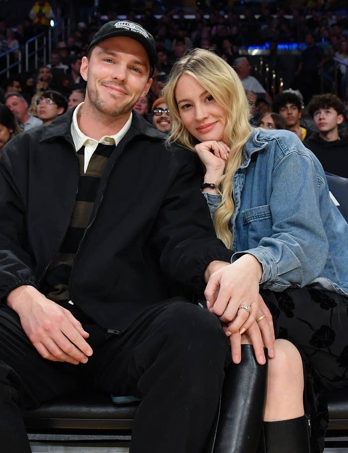 bryana holly red dress Nicholas Hoult's wife, Bryana Holly, defends busty Vanity Fair Oscar Party 2026 look