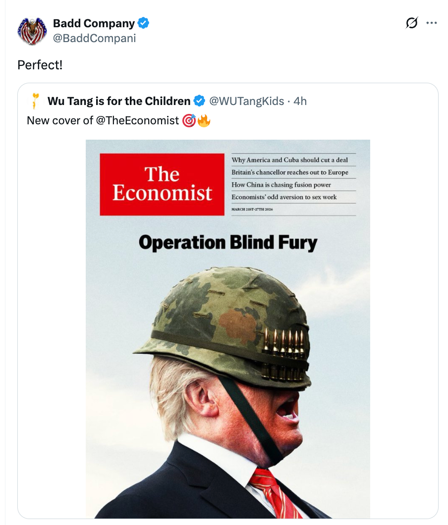 A mag  screen  titled "Operation Blind Fury," features a helmet covering a person's eyes. Topics see  geopolitics and economical  influence