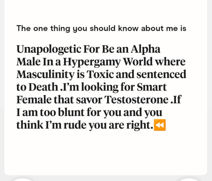 Perfil de macho alfa en app de citas