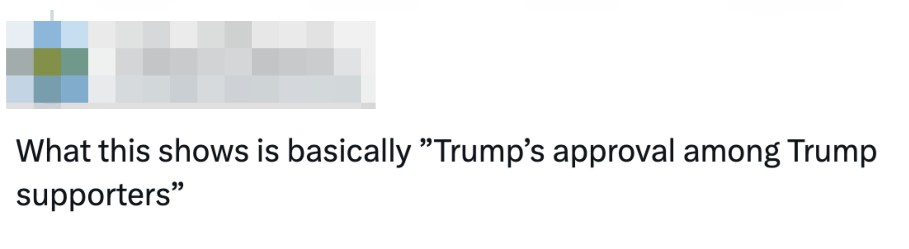 "What this shows is fundamentally 'Trump’s support among Trump supporters'."