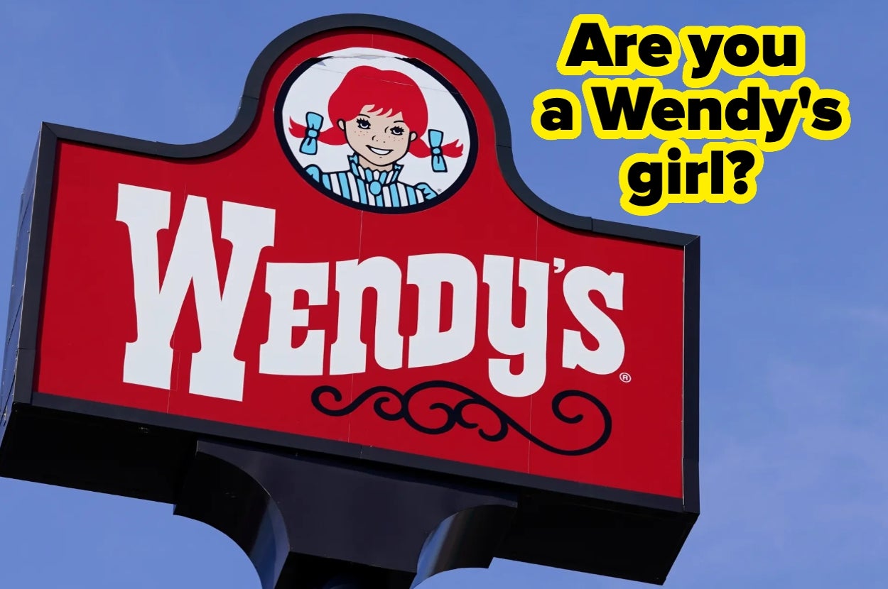 Wendy's restaurant sign with the logo featuring a girl. Text asks, "Are you a Wendy's girl?"