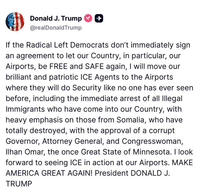 Summary of a tweet by Donald J. Trump criticizing Democrats for not signing an statement  for borderline  information    and mentioning migration  enforcement