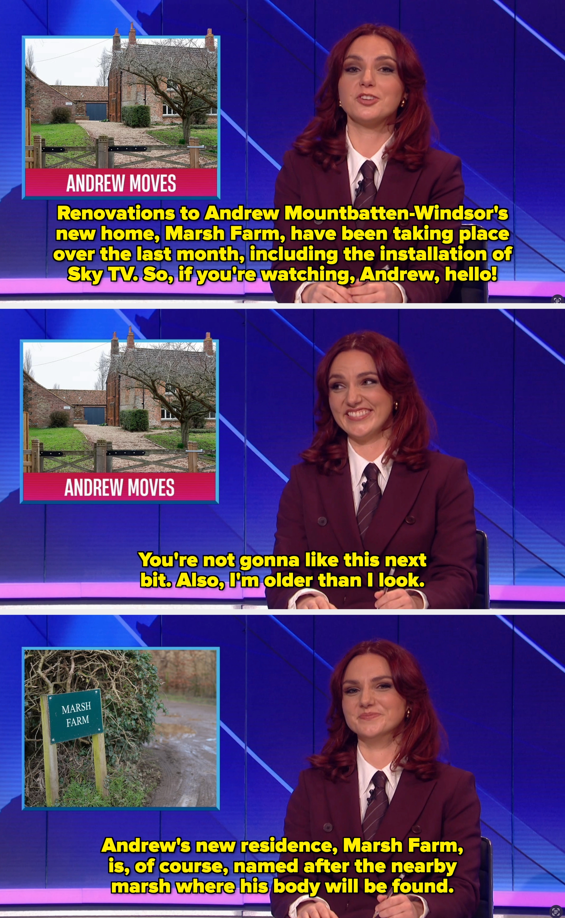 Person successful  a blazer sits astatine  a quality    table  reporting connected  a surface  showing a location   with the header  "Andrew Moves."