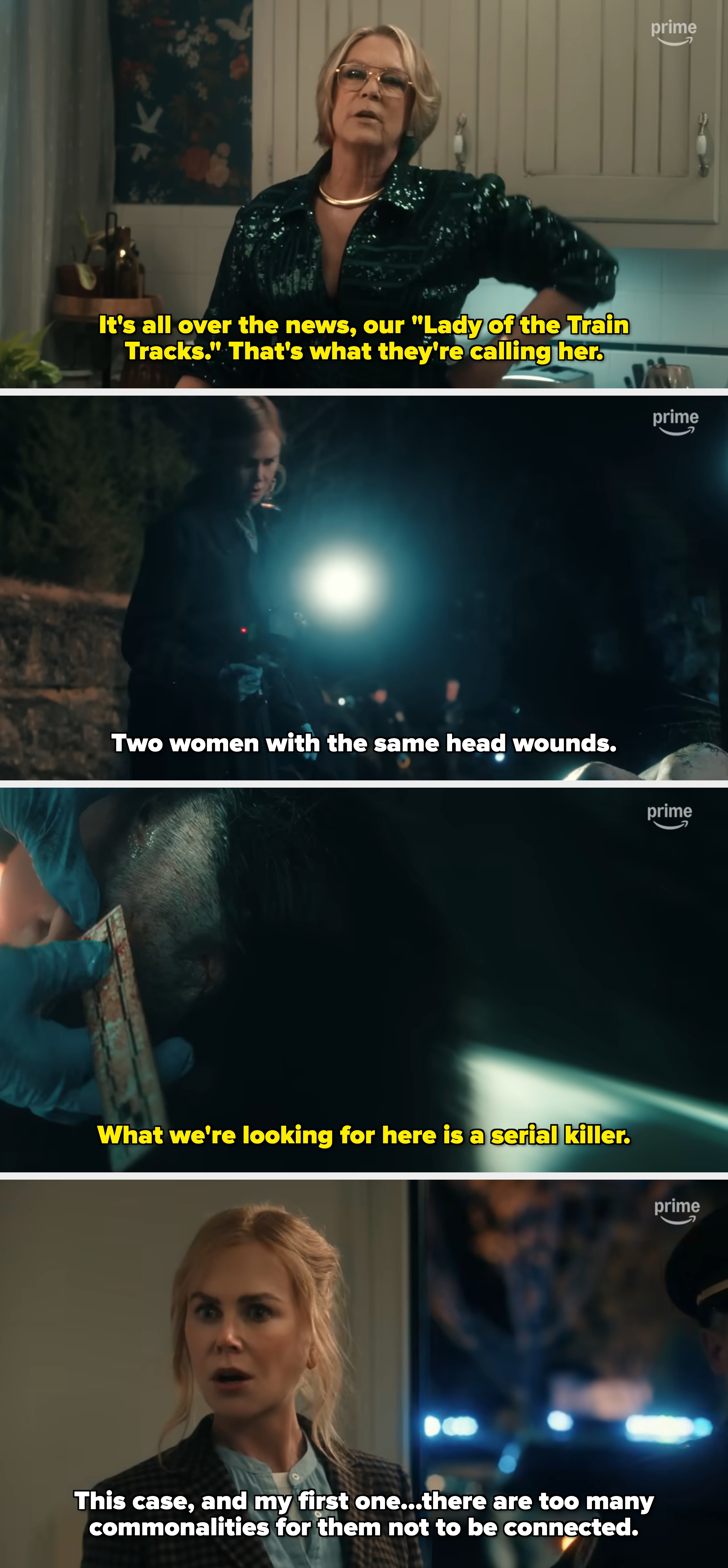 Person successful a kitchen, wearing glasses and a sequined blouse with a heavy V-neckline, looking straight astatine the camera