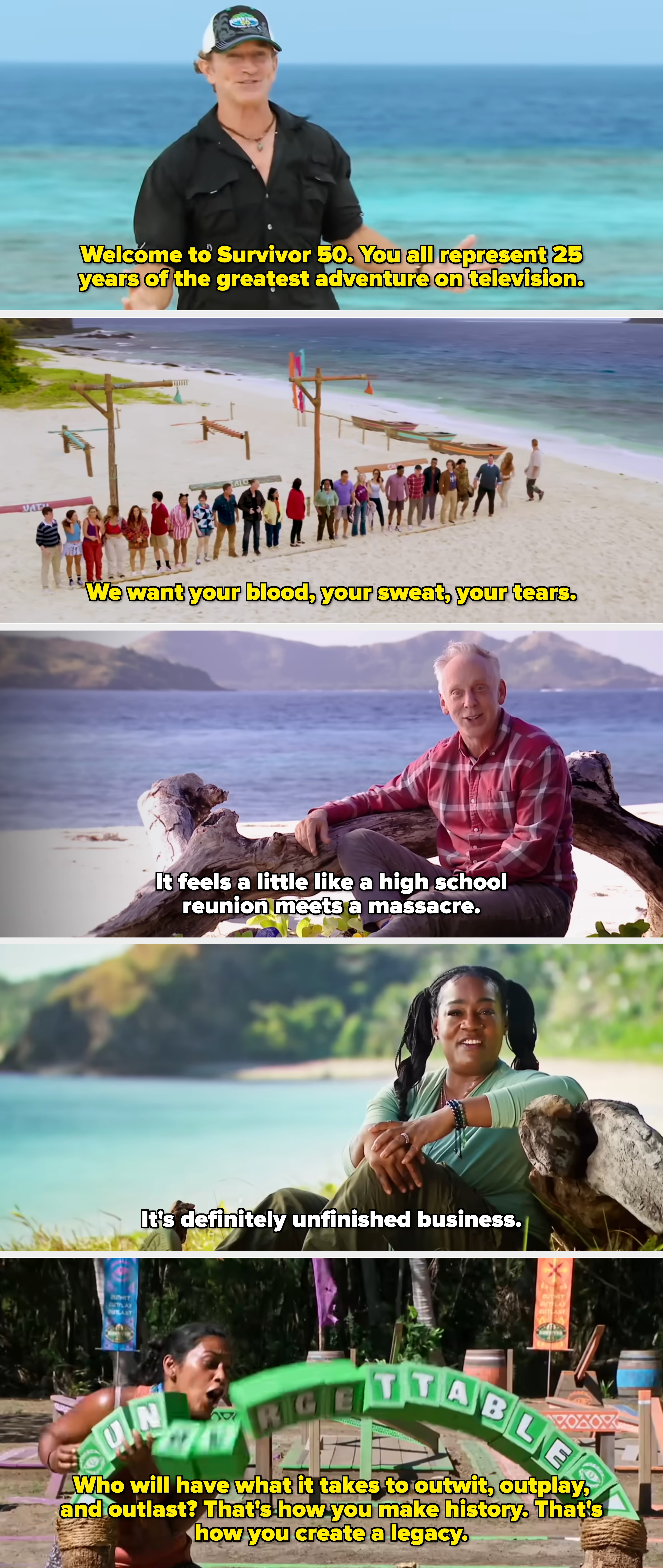 Person outdoors by the ocean, wearing a casual chapeau and achromatic shirt, gesturing with unfastened arms, implying a welcoming oregon presenting gesture