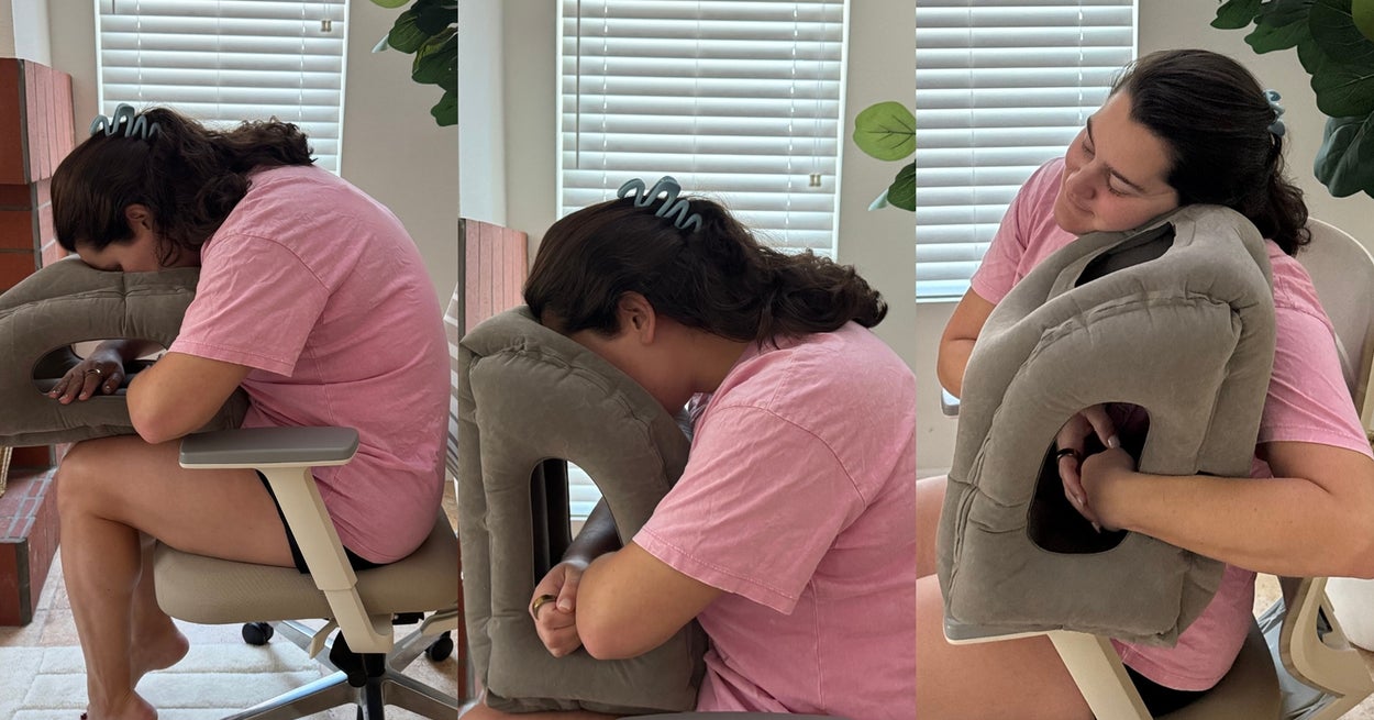 I Get Weird Looks When I Inflate This $24 Travel Pillow, But The Glorious Sleep I Get Is Worth It