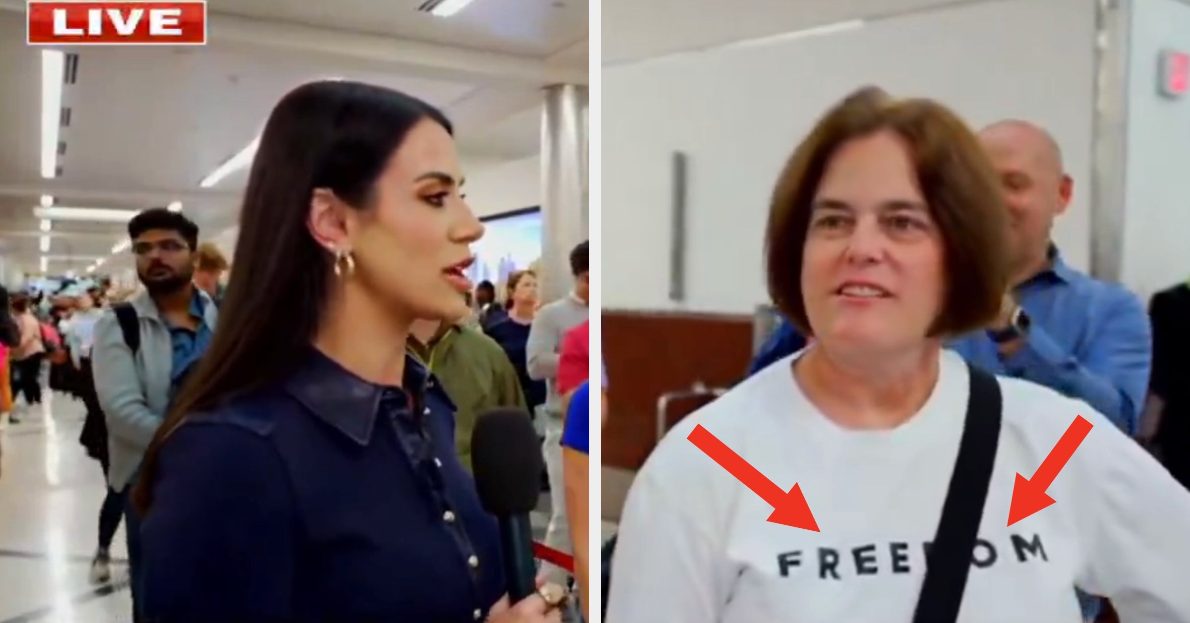 Fox News Interviewed This American Traveler At The Airport, And People Can't Stop Talking About Their Wild Shirt