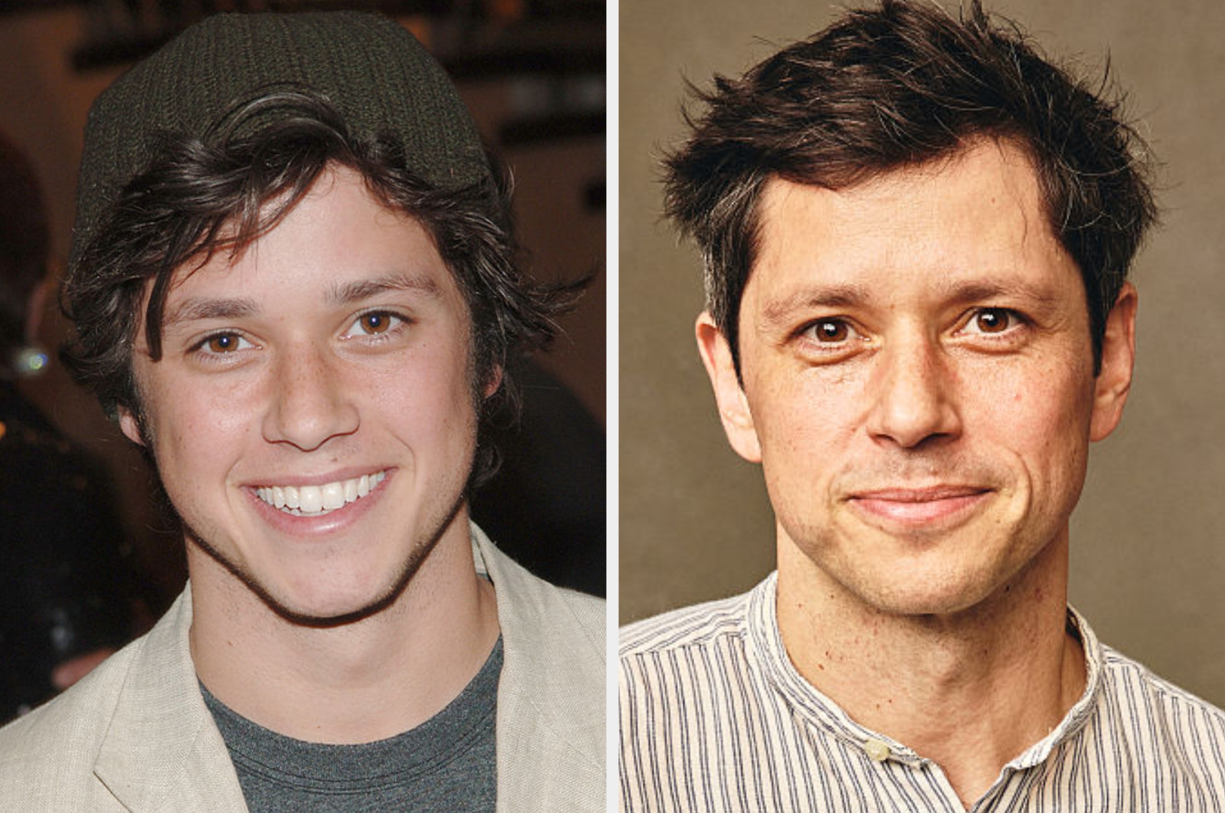 Two side-by-side photos of an big antheral from antithetic years, 1 younger with a beanie and the different older, some smiling mildly astatine the camera