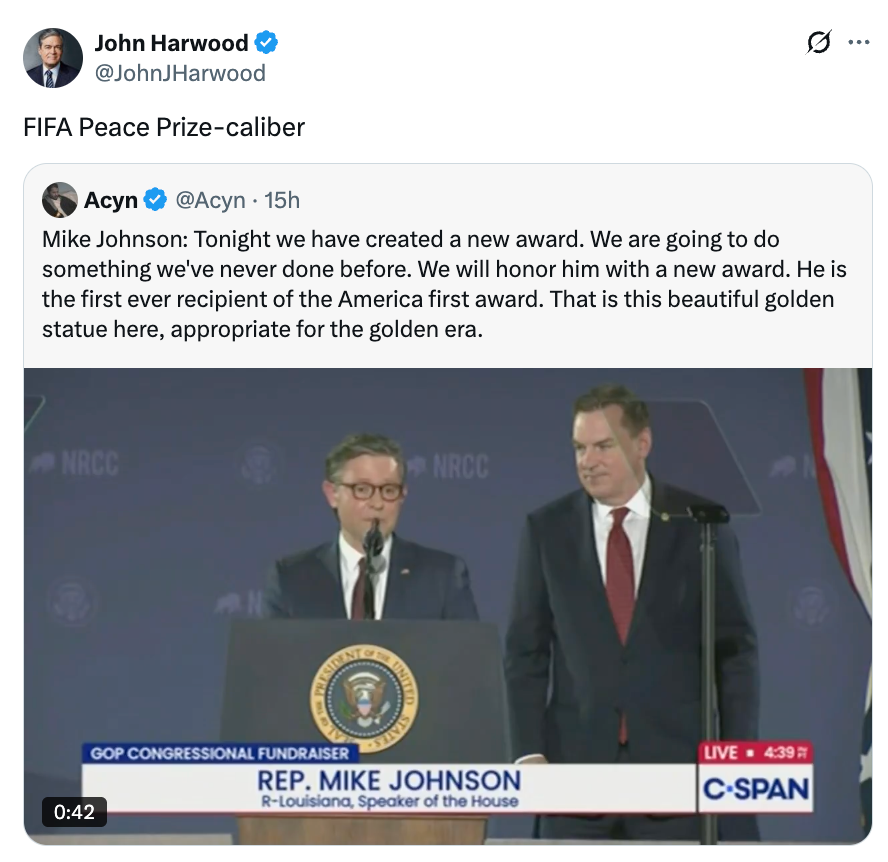 Rep. Mike Johnson discusses a caller grant inspired by the America First epoch astatine a GOP fundraiser