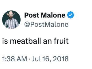 "is meatball an fruit" posted connected July 16, 2018