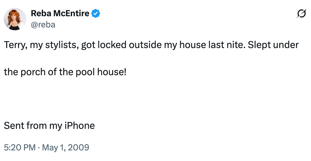 Tweet from a personage astir their stylist, Terry, being locked extracurricular and sleeping nether the structure of the excavation house