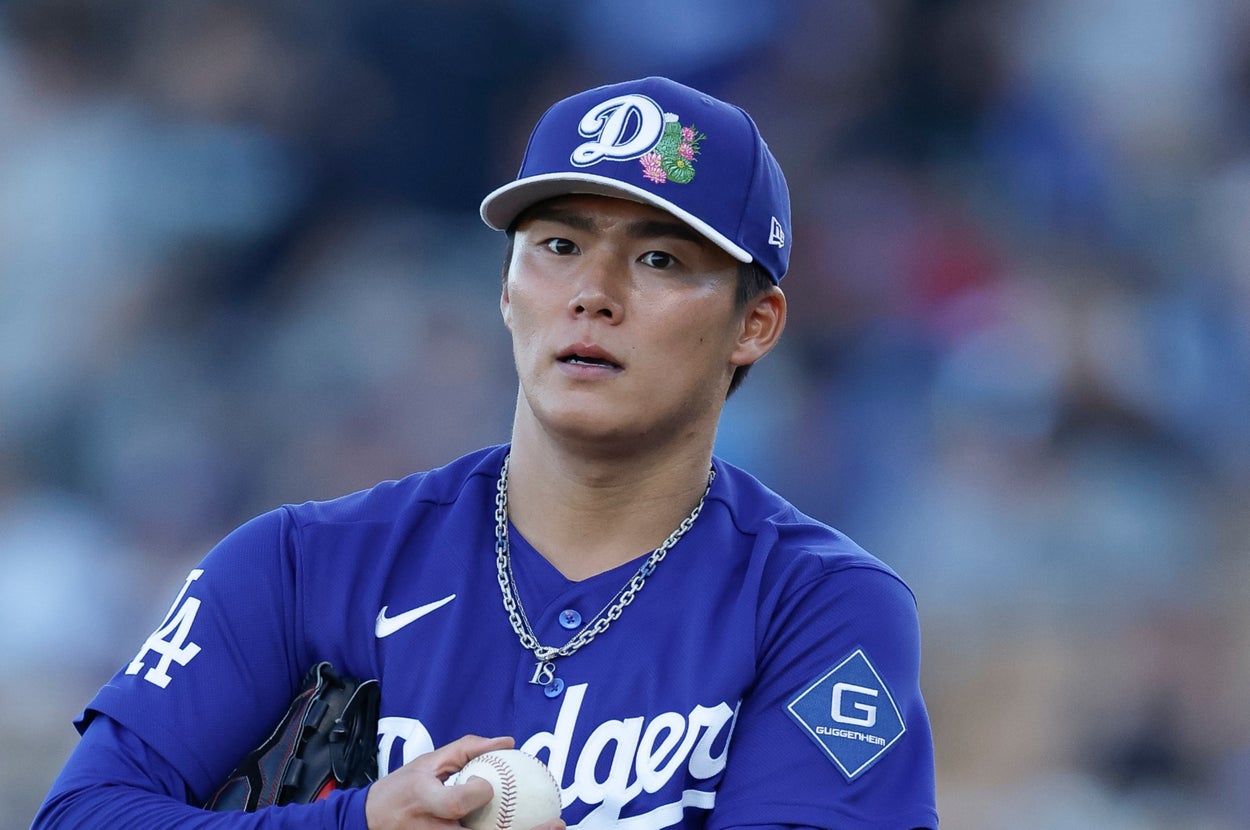 米アリゾナ州のスプリングトレーニングで撮影された山本由伸選手（＝2026年3月20日撮影）/ Brandon Sloter / Getty Images