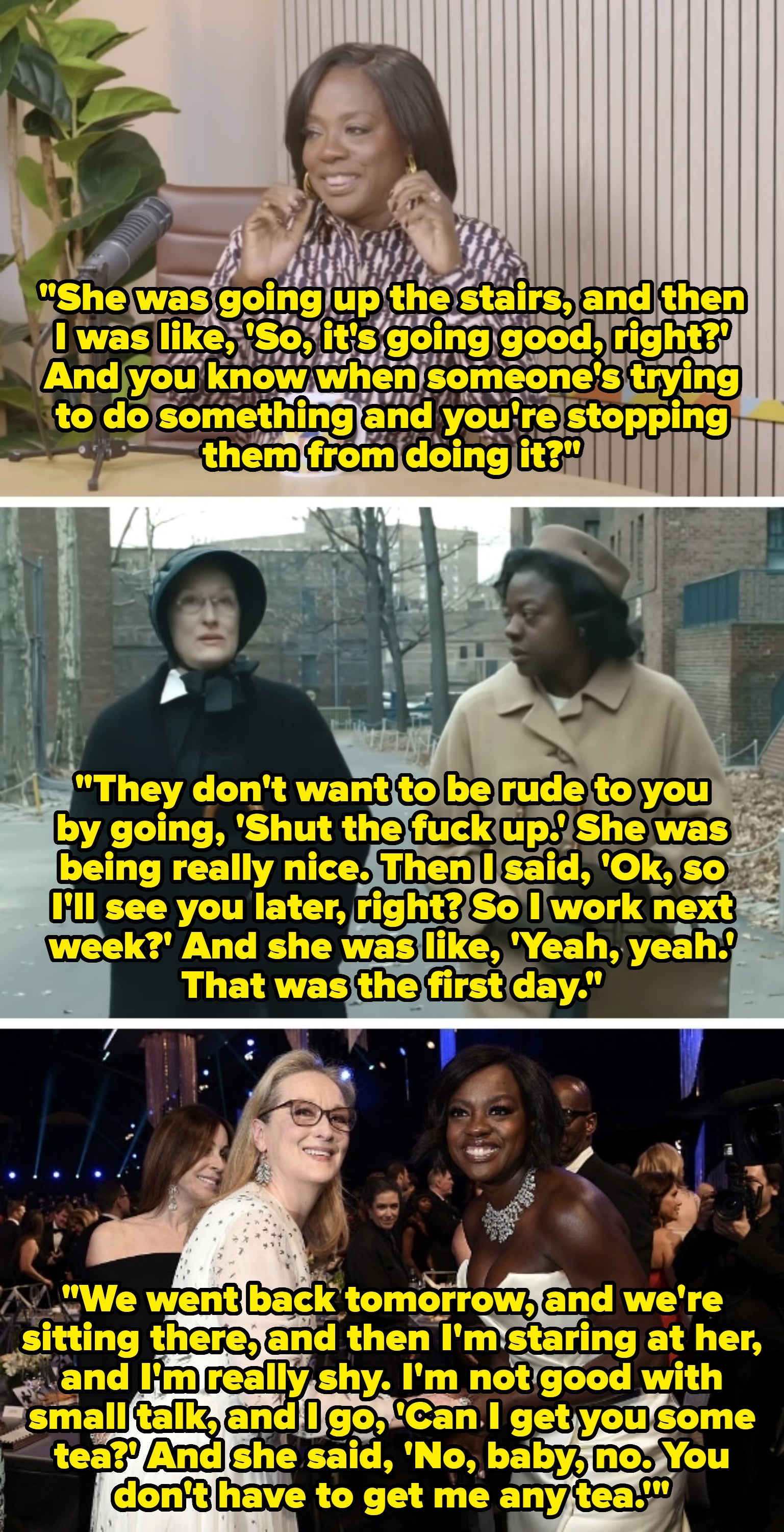 Viola Davis connected  "Good Hang with Amy Poehler; Davis and Meryl Streep successful  "Doubt;" Streep and Davis successful  2017