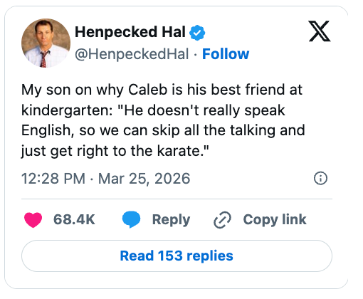 'He doesn’t truly talk English, truthful we tin skip talking and get to karate.'"