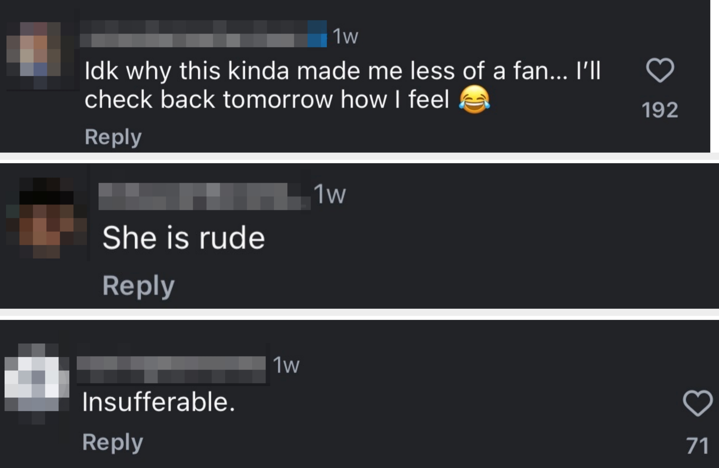 Negative comments astir  Anne Hathaway telephone  her rude and more