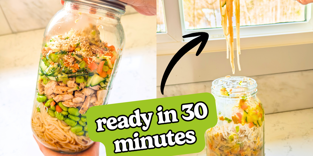 Viral TikTok Noodle Jar Lunch Meal Prep