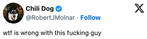 "wtf is incorrect with this fucking guy."