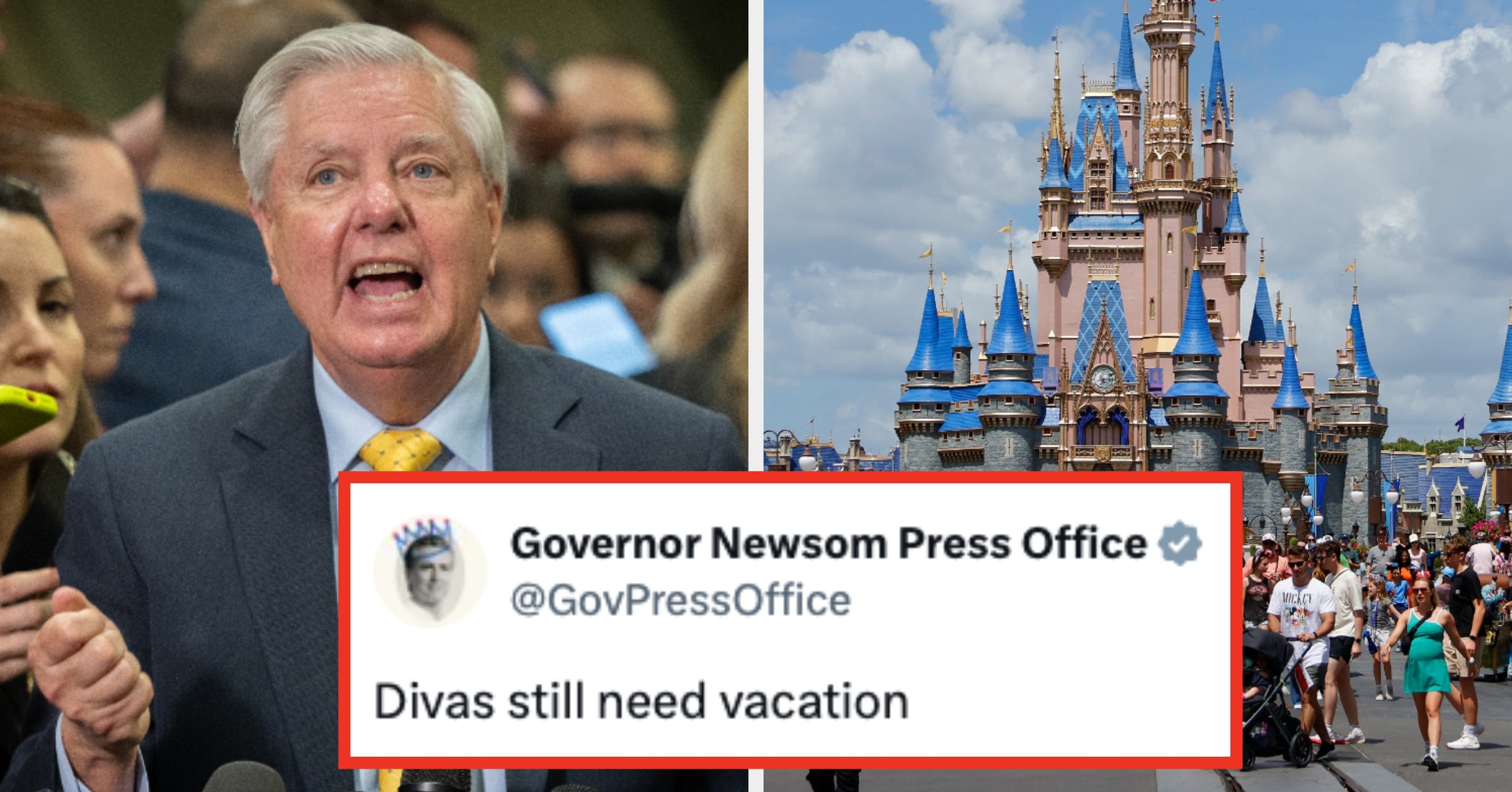 The Internet Is Roasting Lindsey Graham After He Was Seen At Disney World Amid The Government Shutdown
